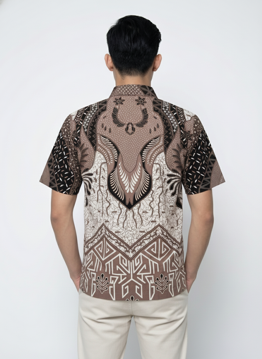 Men's Batik Shirt – Earth Crest | Short Sleeves