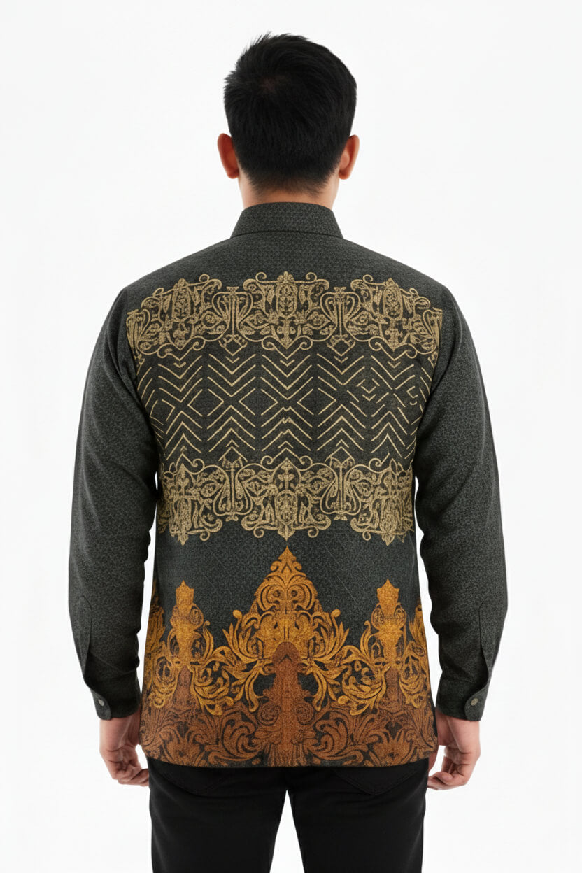 Men’s Batik Shirt – Golden Aegis | Long Sleeves3