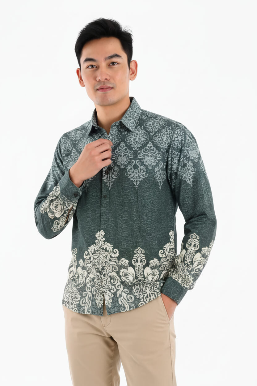 Men’s Batik Shirt – Jade Sovereign | Long Sleeves2