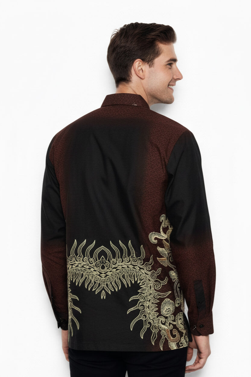 Men’s Batik Shirt – Regal Flame | Long Sleeves 3