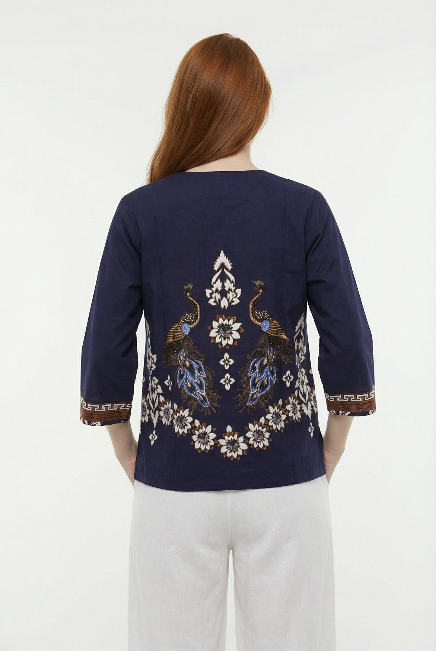 Women's Batik Blouse - Geometric Harmony