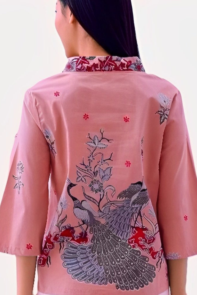 Women's Batik Kimono - Tropical Elegance - red 2