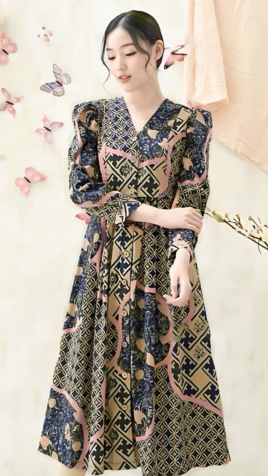 Women's Batik Midi Dress - Artistic Heritage