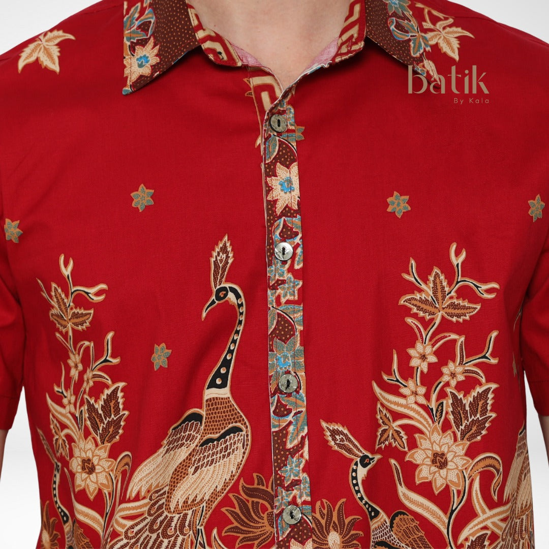Men's Batik Shirt - Phoenix Prosperity | Short Sleeves