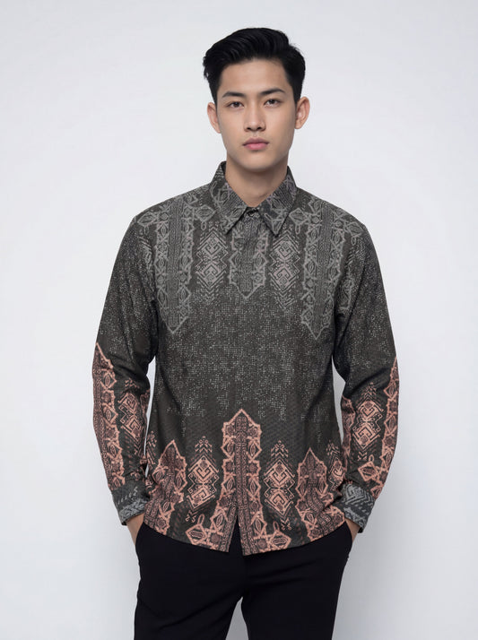 Men’s Batik Shirt – Earthen Prestige | Long Sleeves