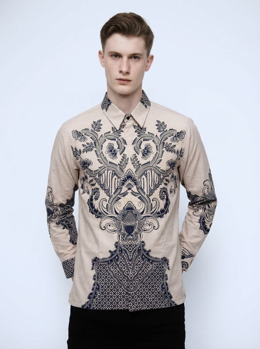 Men's Batik Shirt – Indigo Axis | Long Sleeves