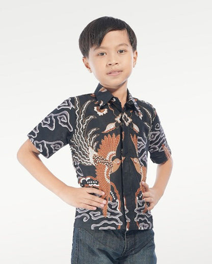 Kid's Batik Shirt - Majestic Phoenix 1