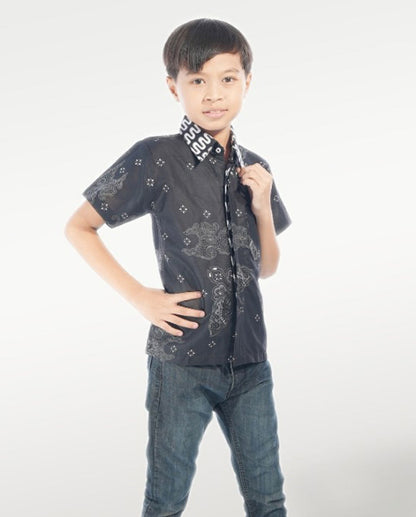 Kid's Batik Shirt - Celestial Blossoms