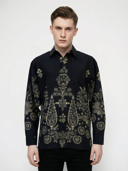 メンズ Long Sleeve Batik Shirts Men_sBatikShirt-