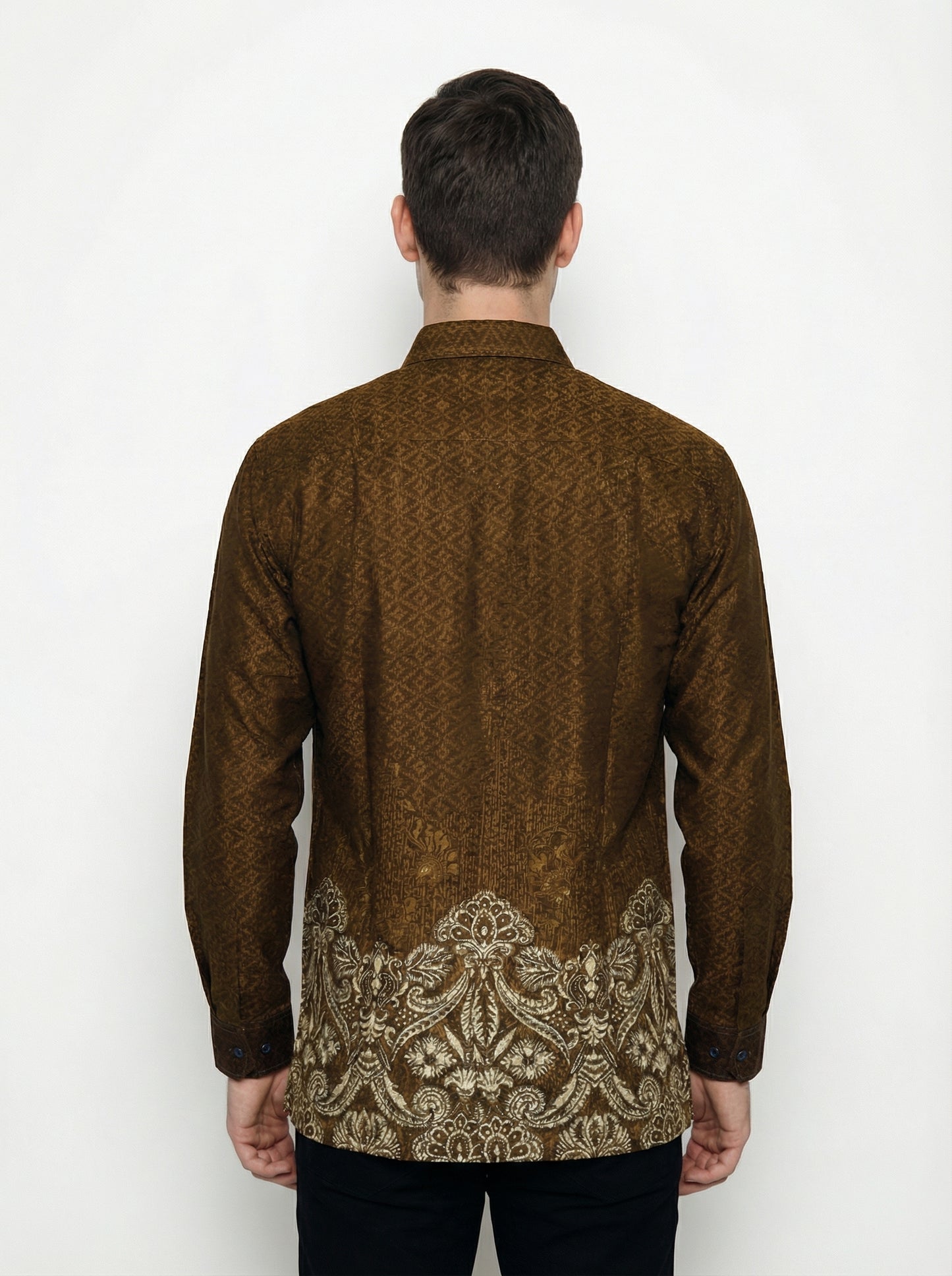 Men’s Batik Shirt – Bronze Laurel | Long Sleeves