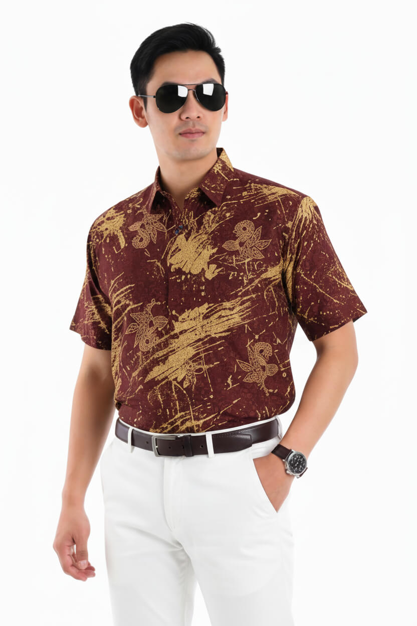 Men's Batik Shirt – Golden Maranta | Short Sleeves 2