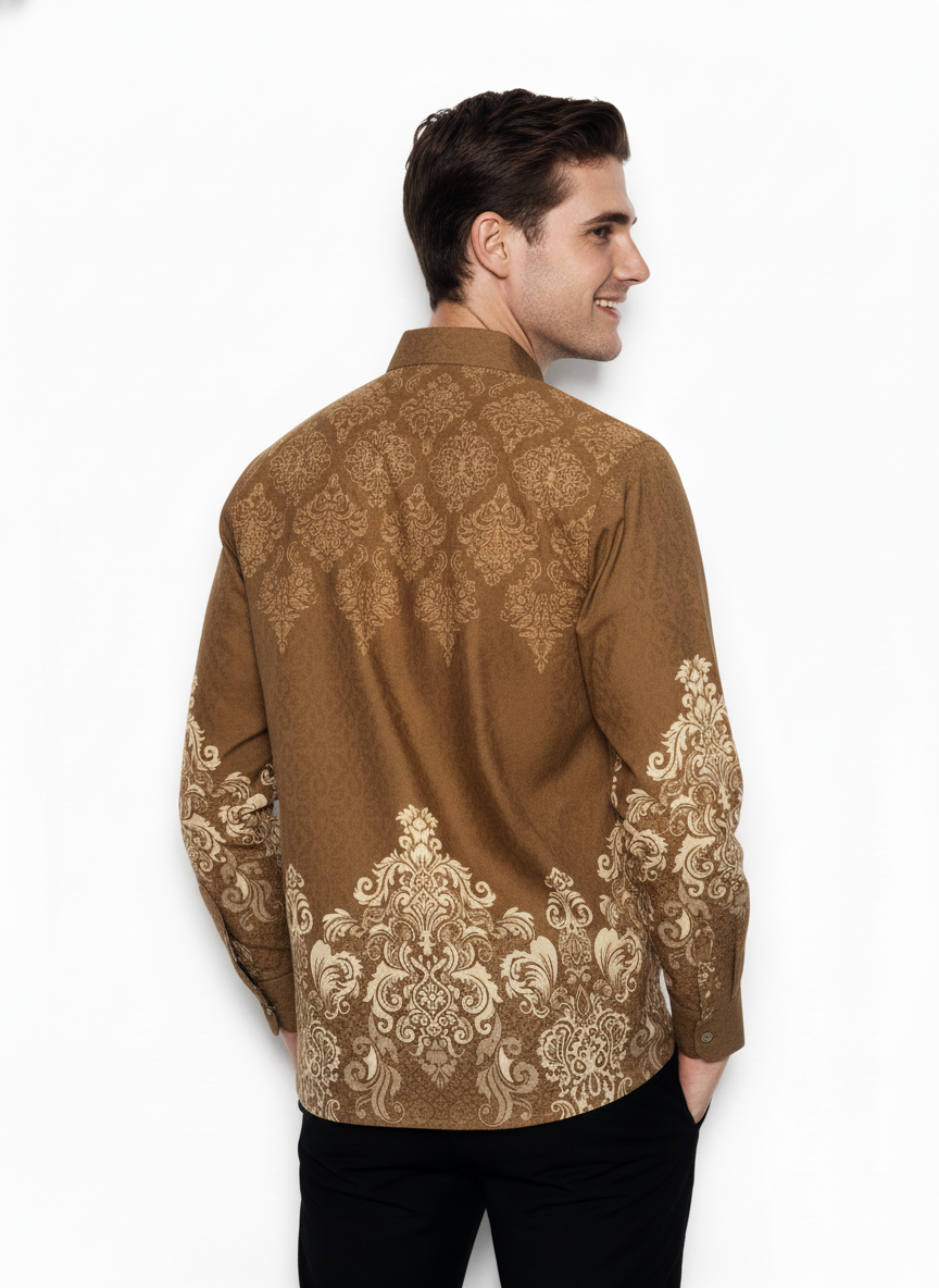 Men’s Batik Shirt – Golden Regal | Long Sleeves 2