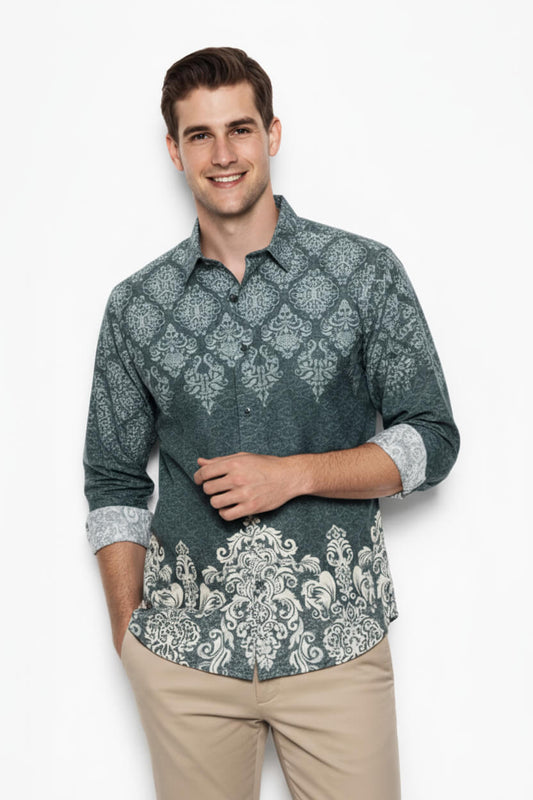 Men’s Batik Shirt – Jade Sovereign | Long Sleeves 1