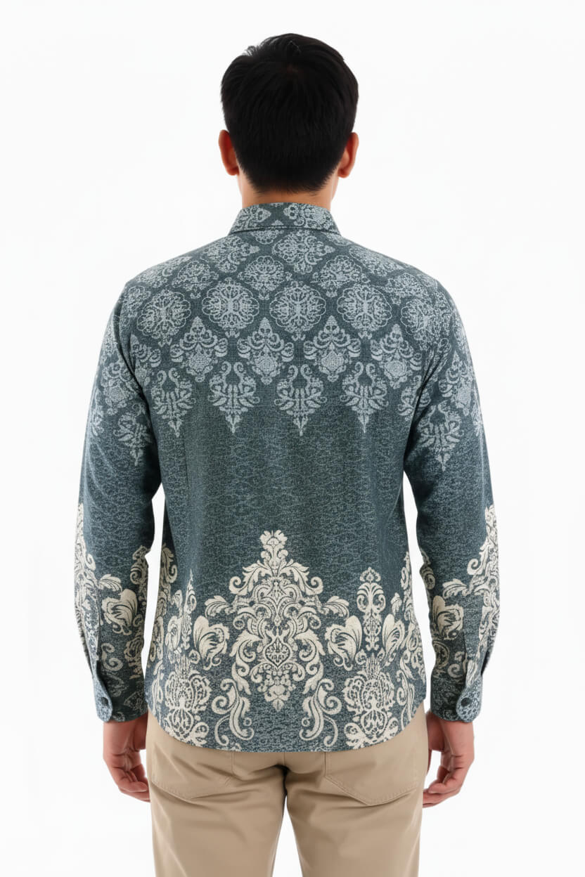 Men’s Batik Shirt – Jade Sovereign | Long Sleeves 3