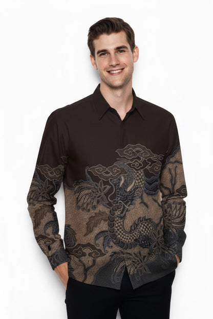 Men's Batik Shirt – Majestic Dragon | Long Sleeves 1