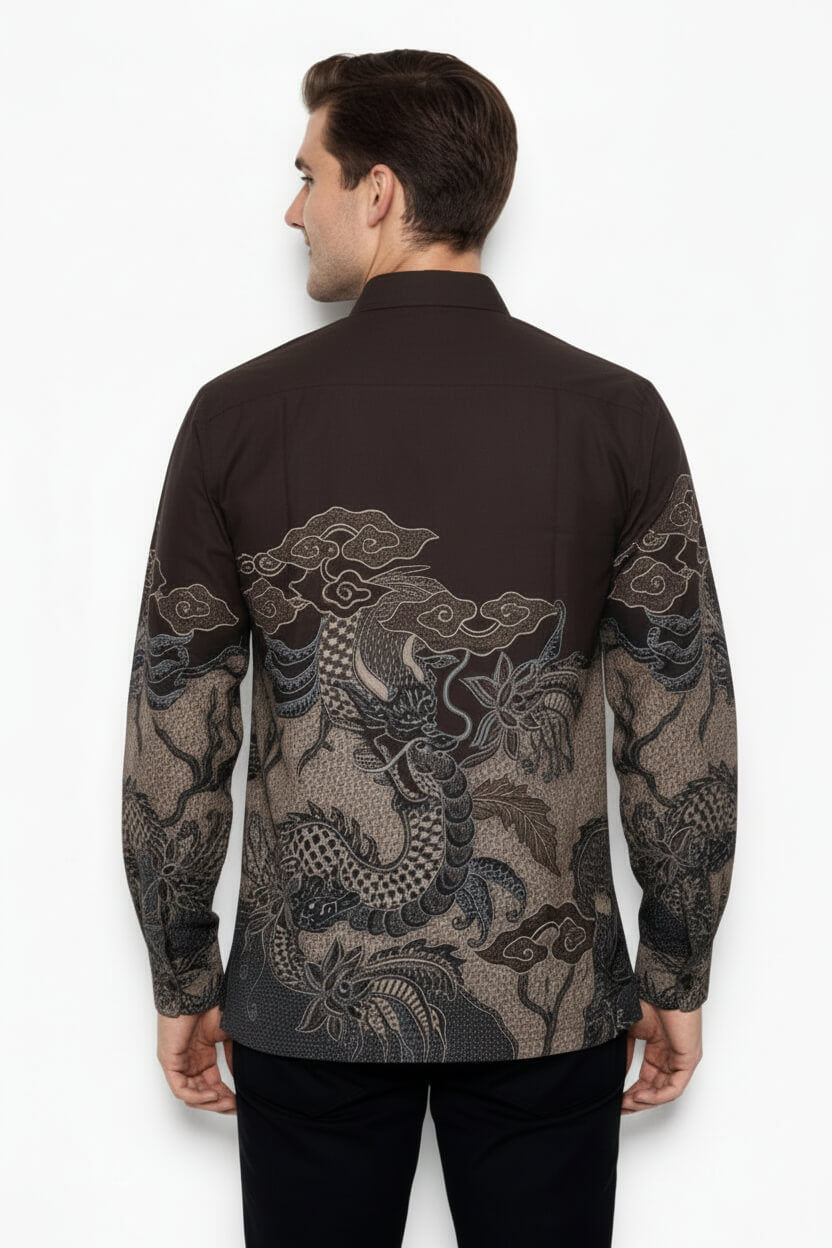 Men's Batik Shirt – Majestic Dragon | Long Sleeves 2