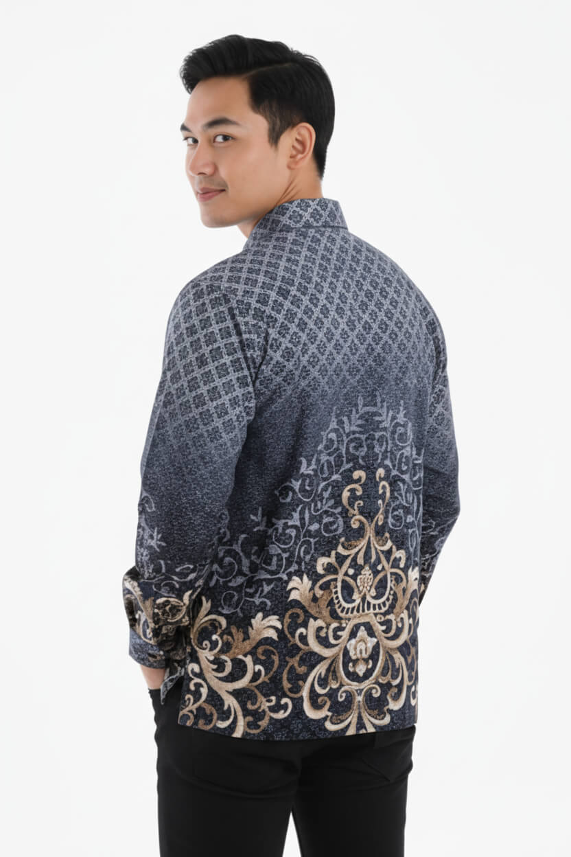 Men's Batik Shirt – Midnight Regal | Long Sleeves 3