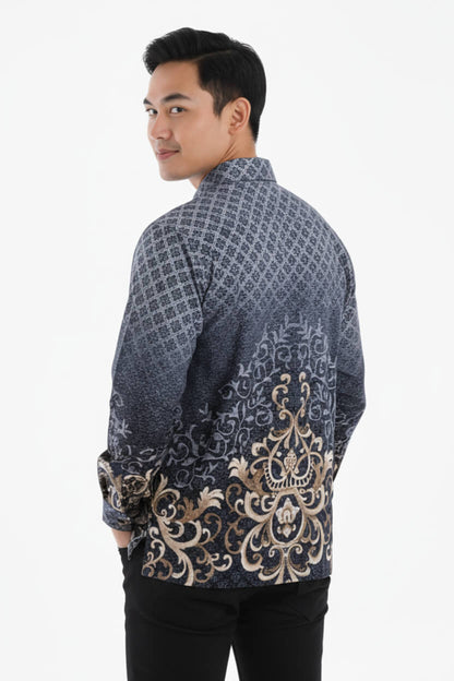 Men's Batik Shirt – Midnight Regal | Long Sleeves 3
