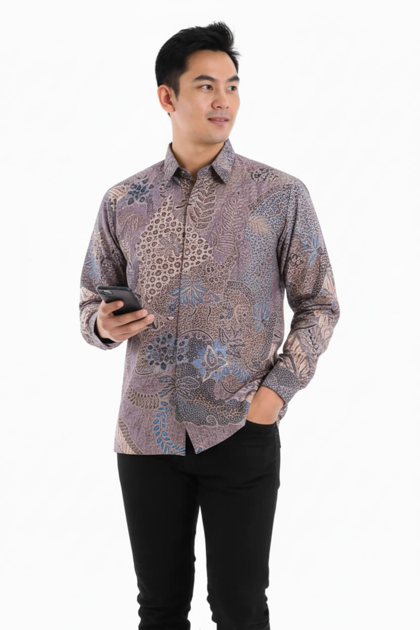 Men's Batik Shirt – Serene Bloom | Long Sleeves 3