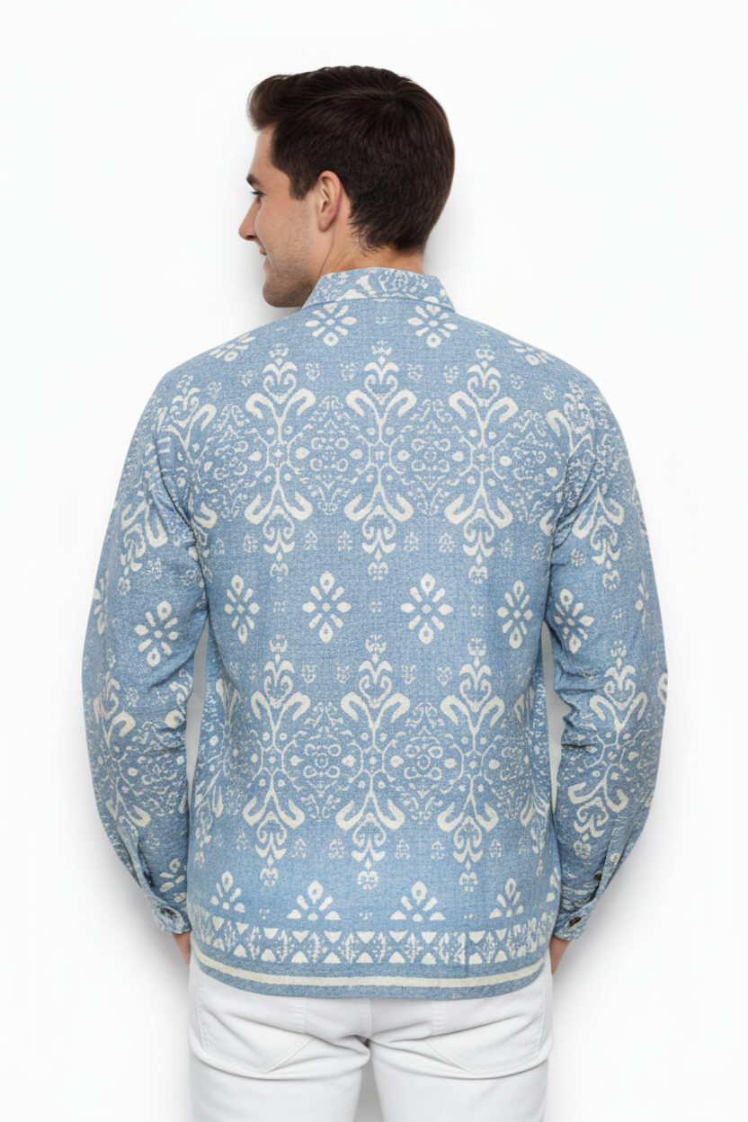 Men’s Batik Shirt – Celestial Ivory |Long Sleeves 3