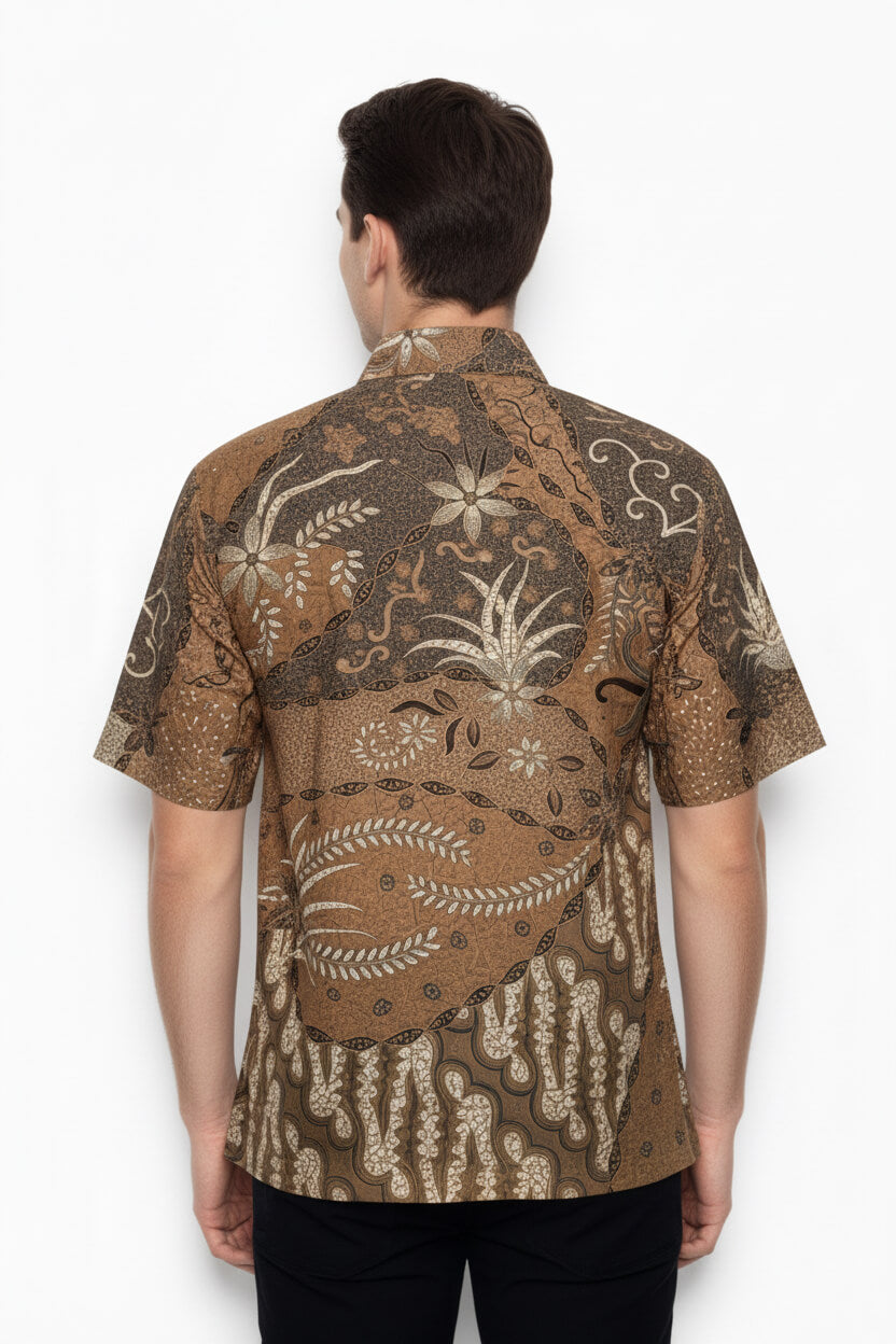 Men’s Batik Shirt – Amber Heritage | Short Sleeves 3