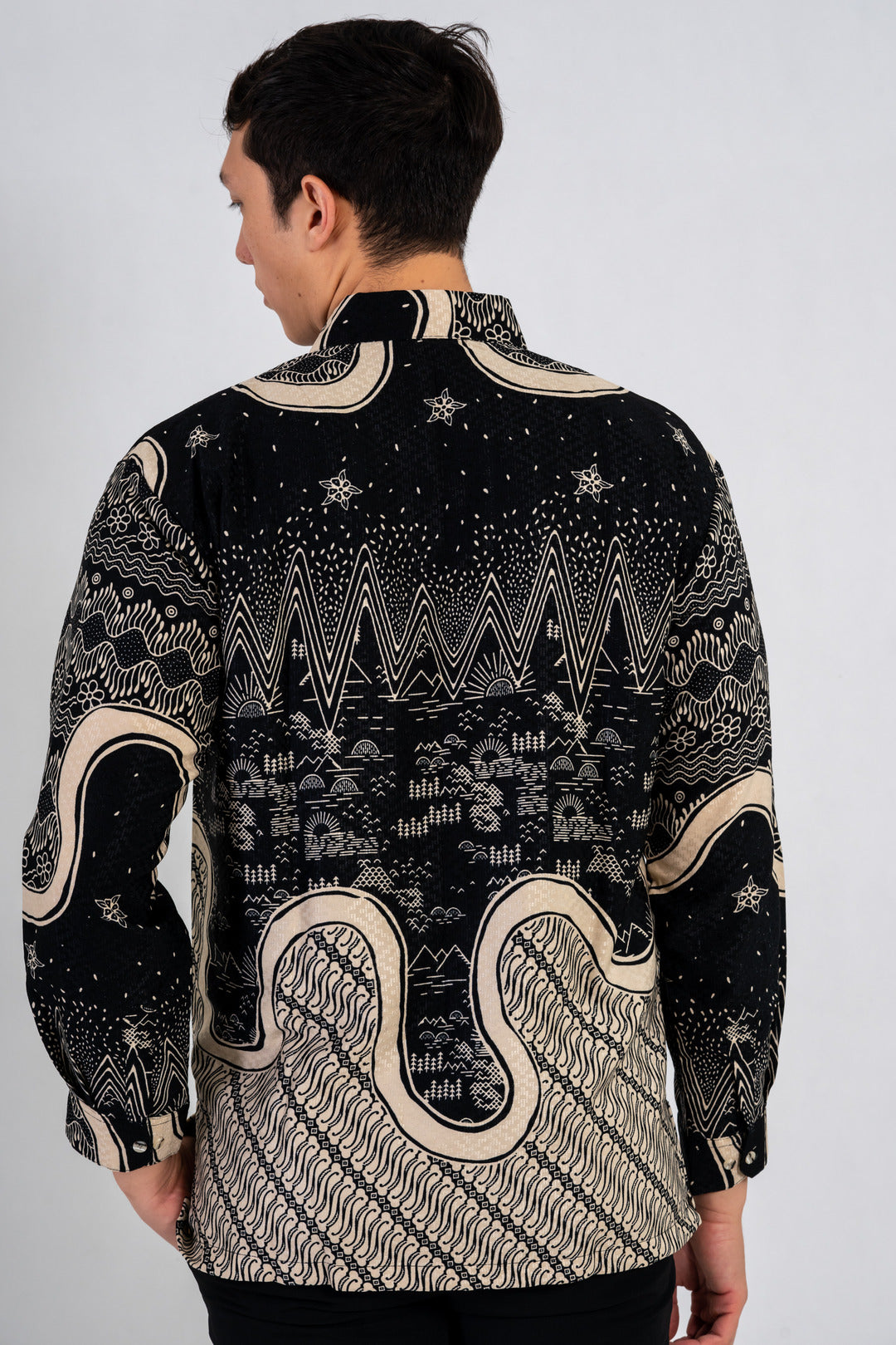 Men's Batik Shirt - Nightscape | Long Sleeves 2