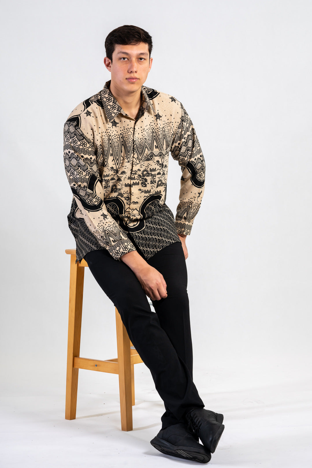 Men's Batik Shirt - Sandscape | Long Sleeves 7