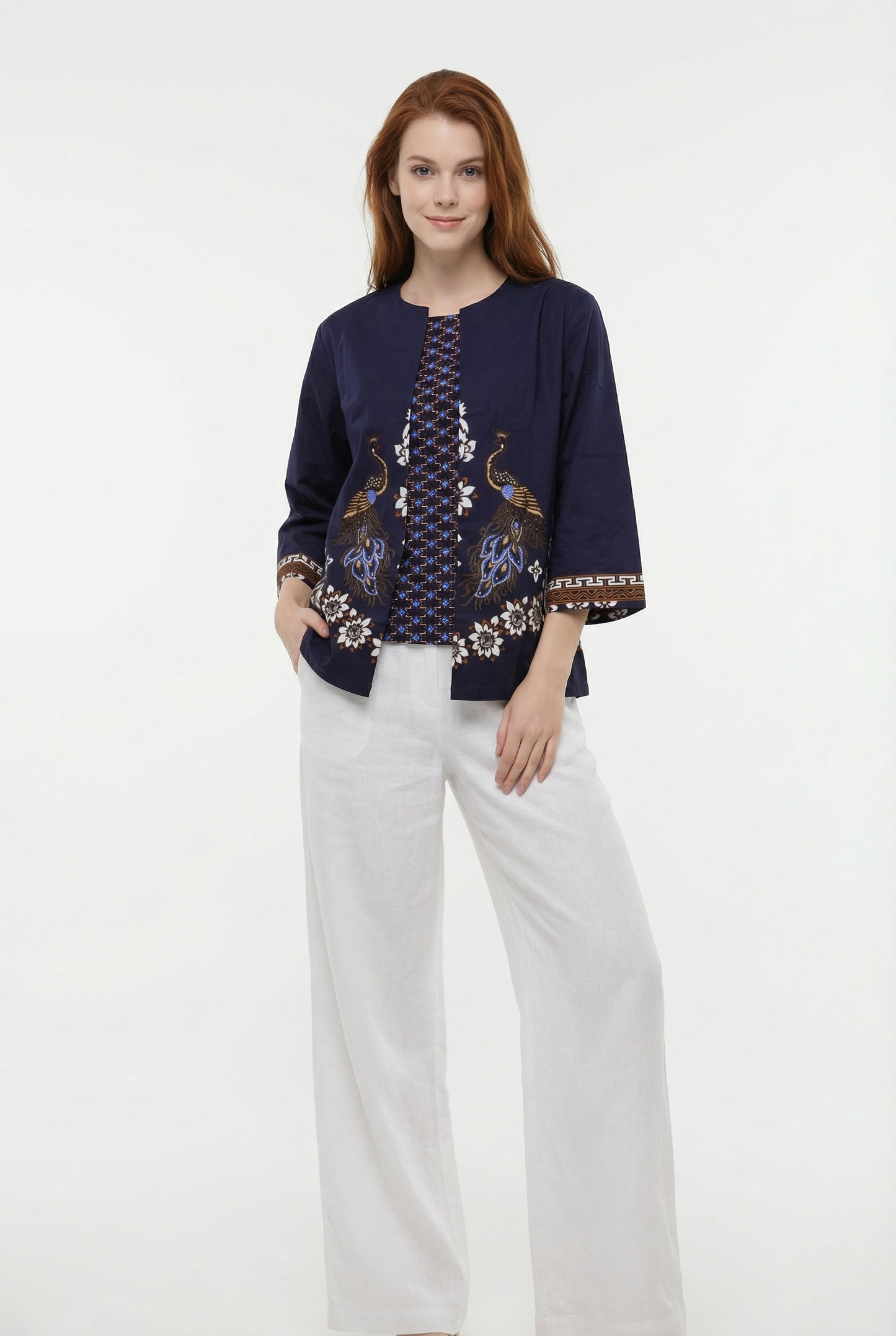 Women's Batik Blouse - Geometric Harmony
