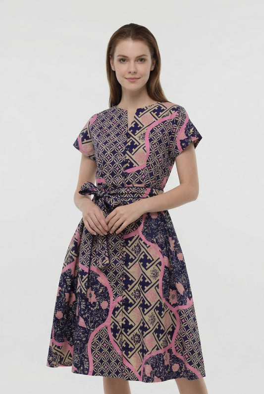 Women's Batik Midi Dress - Artistic Heritage