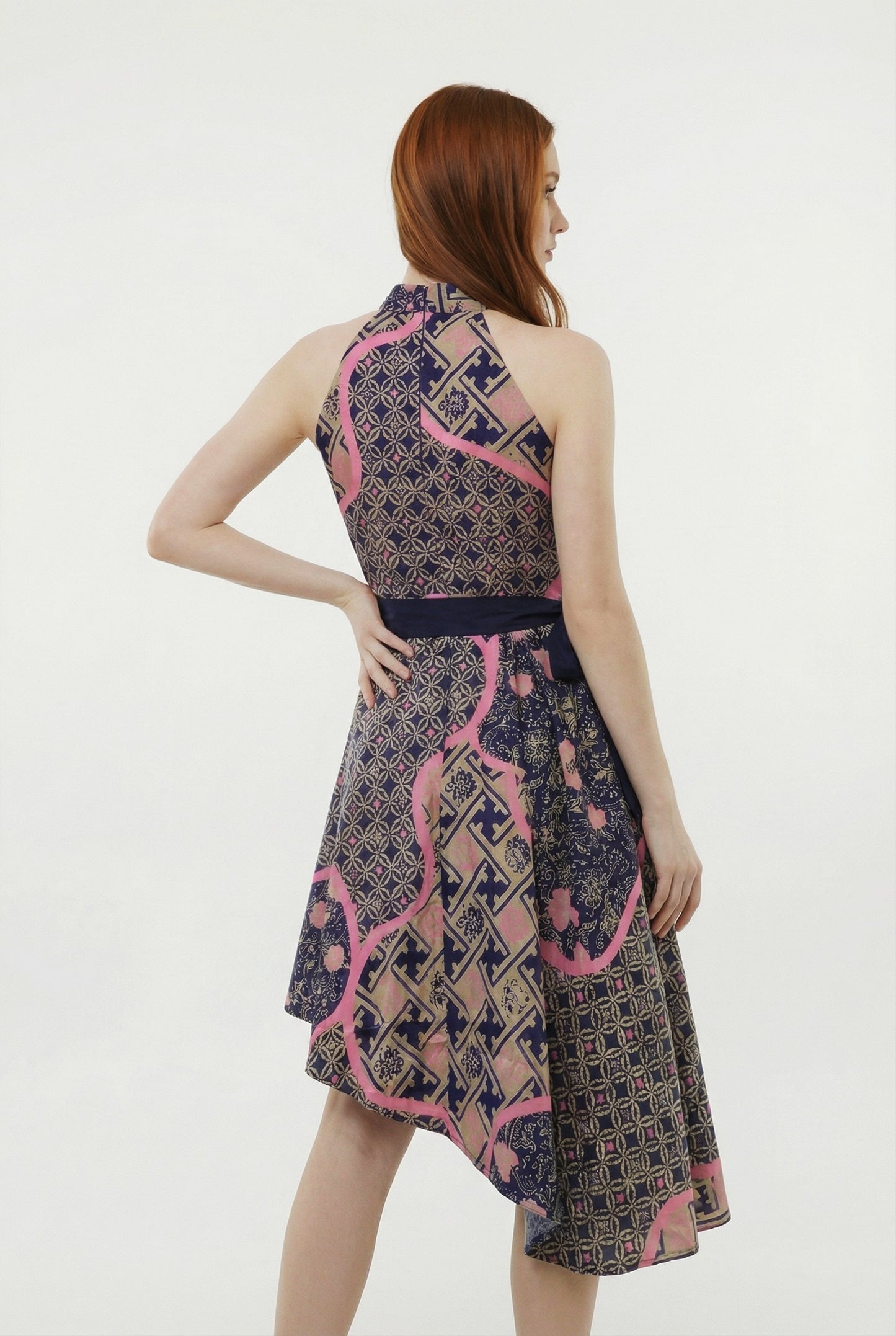 Women's Batik Halter Dress - Butterfly Grace