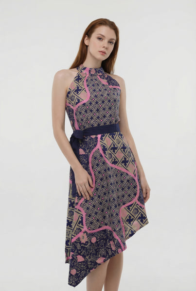 Women's Batik Halter Dress - Butterfly Grace | Batik Australia L-XL
