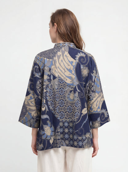 Women's Batik Kimono Top - Heritage Blossom