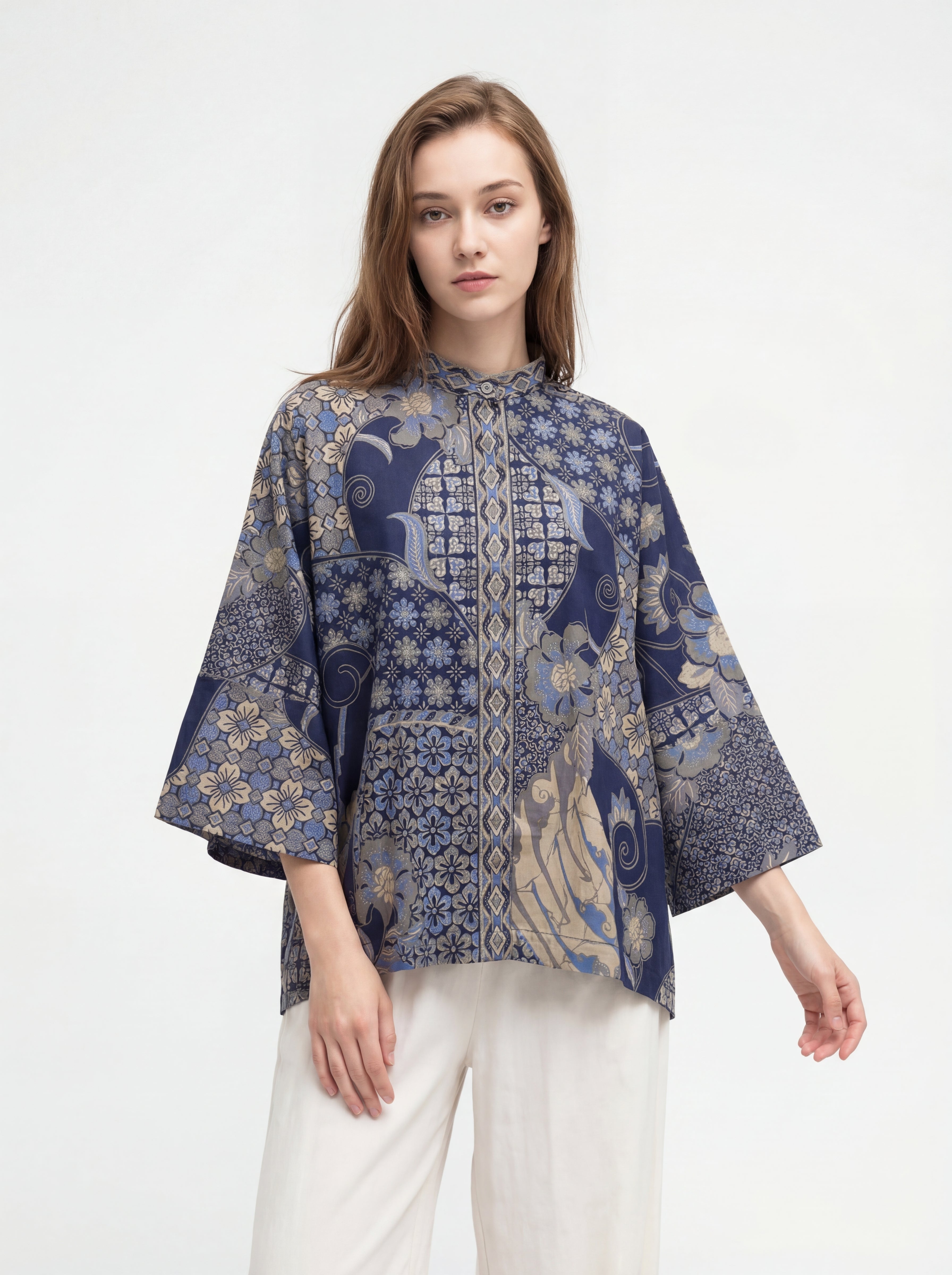 Women's Batik Kimono Top - Heritage Blossom