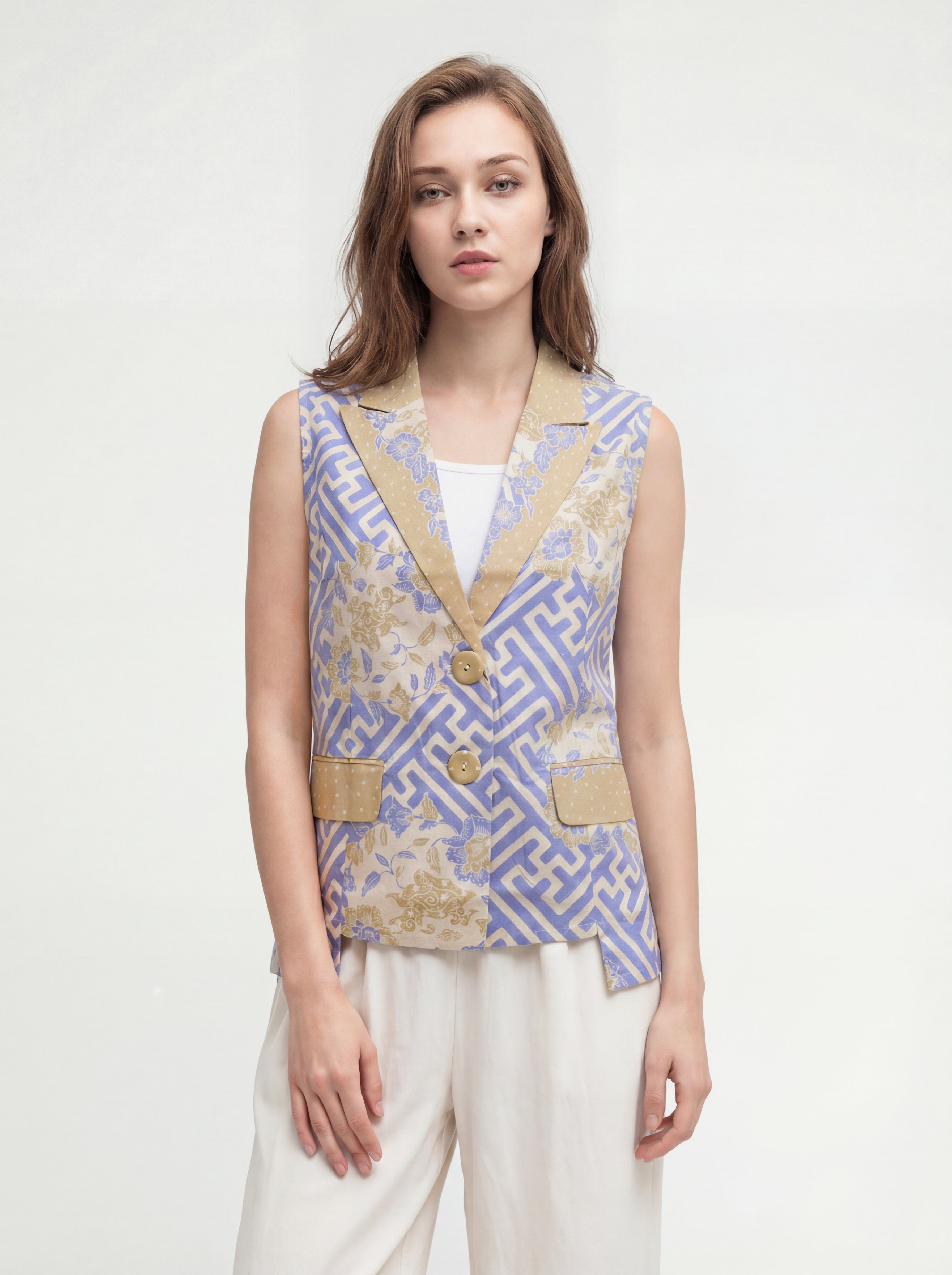 Women's Batik Vest - Labyrinth Blossom