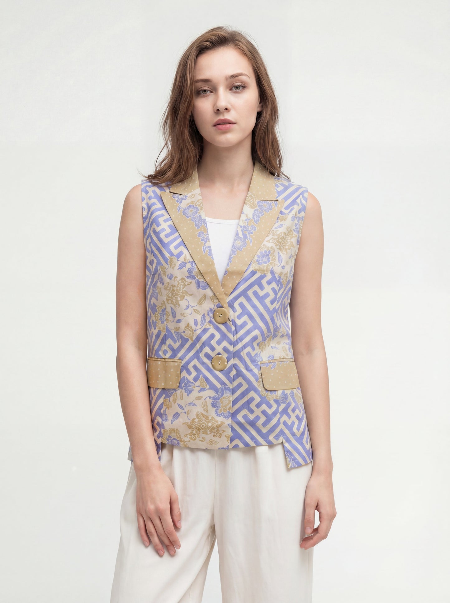 Women's Batik Vest - Labyrinth Blossom