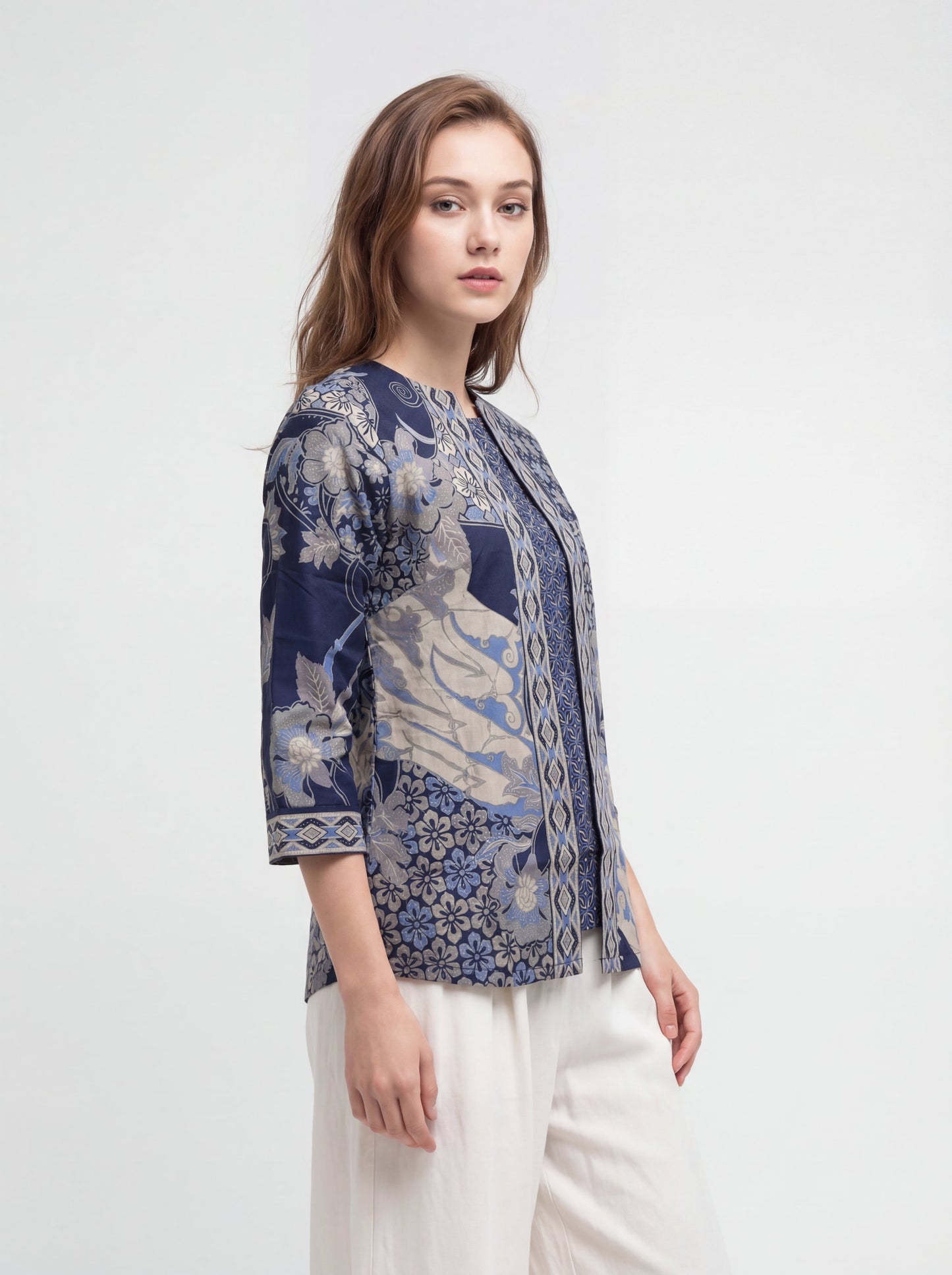 Women's Batik Blouse - Heritage Blossom - side