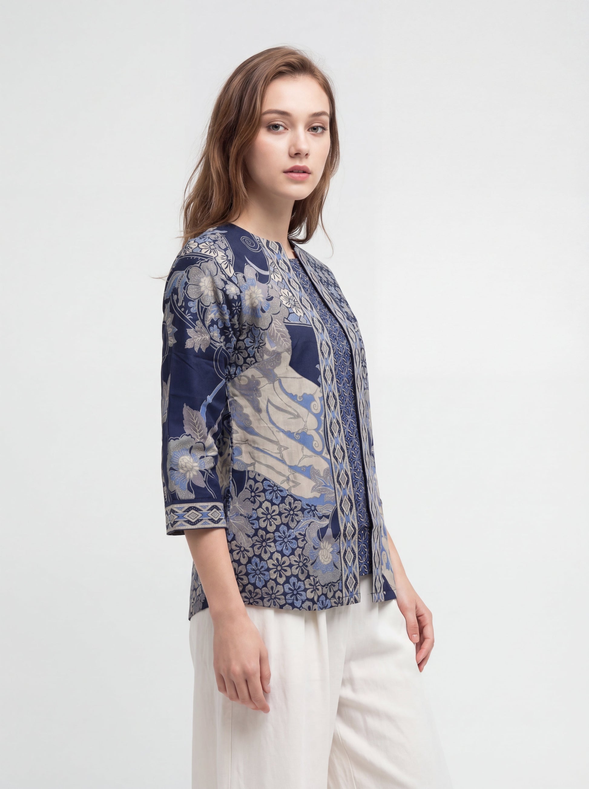 Women's Batik Blouse - Heritage Blossom - side