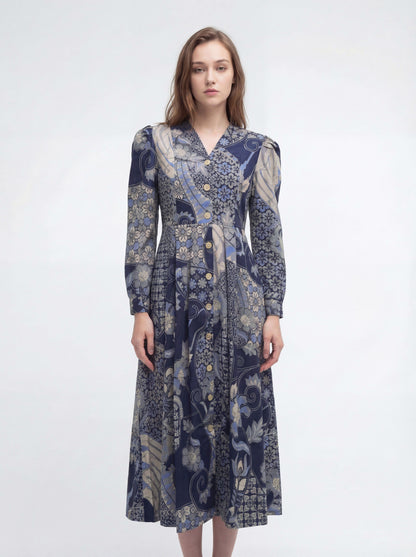 Women's Batik Dress - Heritage Blossom - front