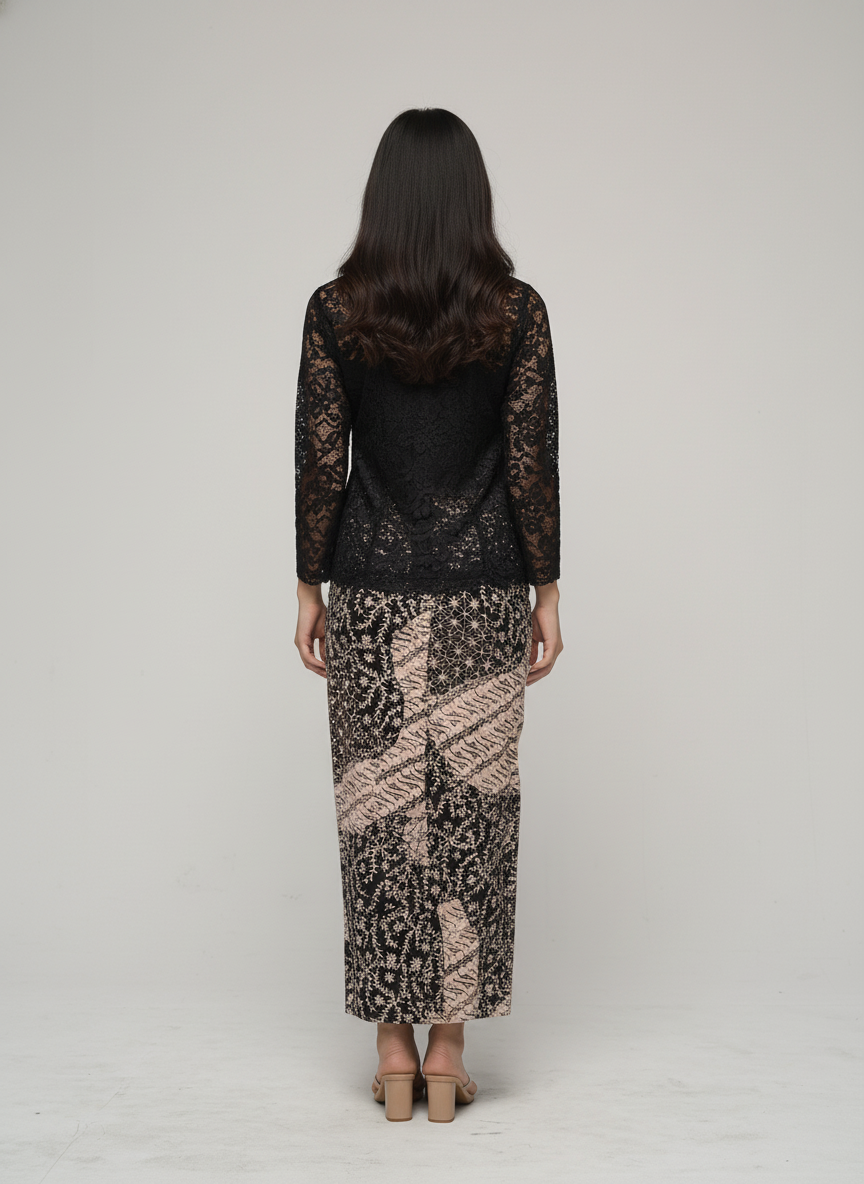 Women's Batik Kebaya Stella New Kutu 4in1 - Black 3
