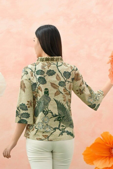 Women's Batik Kimono - Tropical Elegance - green 2