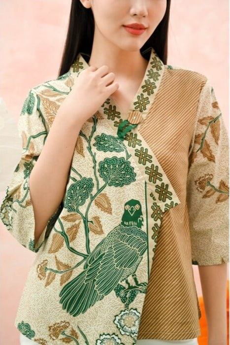 Women's Batik Kimono - Tropical Elegance - green 3