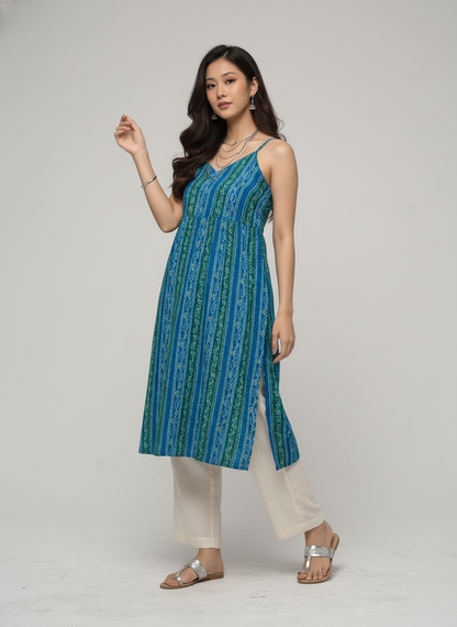 Women’s Batik Kurti – Ocean Grove Sleeveless 1