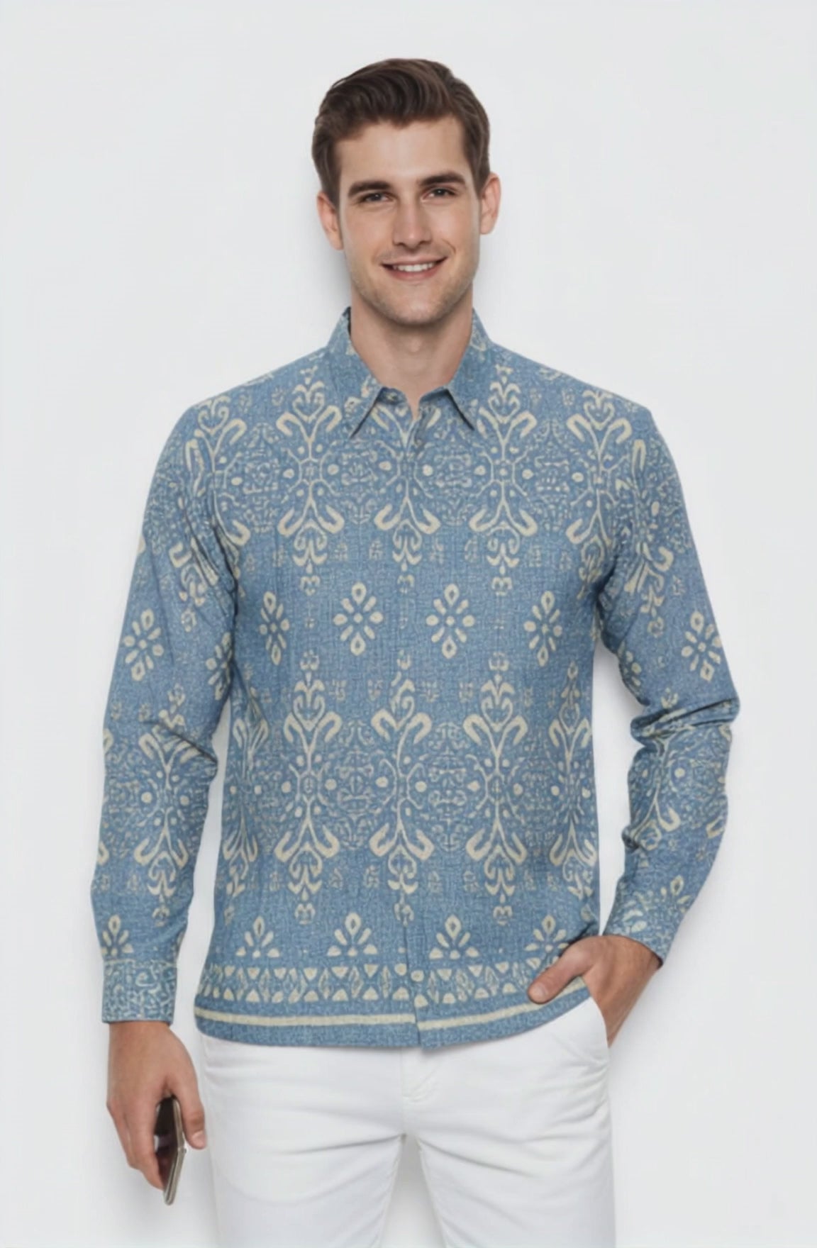 Men’s Batik Shirt – Celestial Ivory |Long Sleeves video