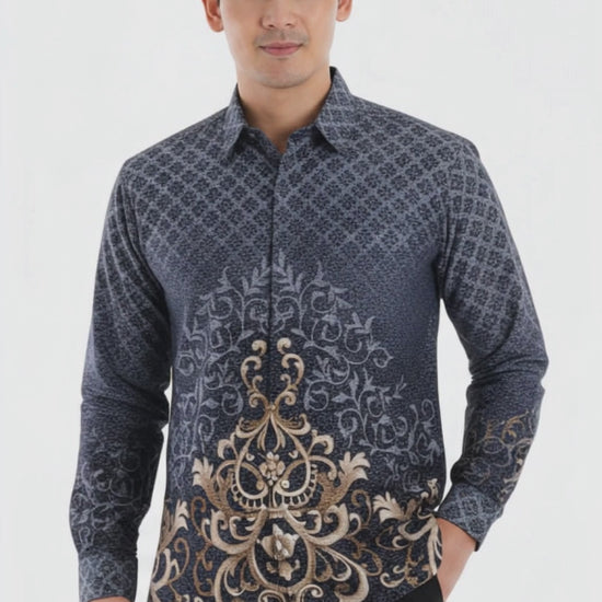 Men's Batik Shirt – Midnight Regal | Long Sleeves video