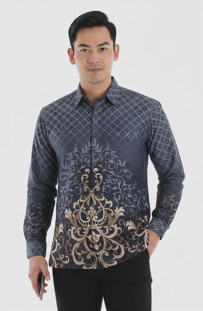 Men's Batik Shirt – Midnight Regal | Long Sleeves video