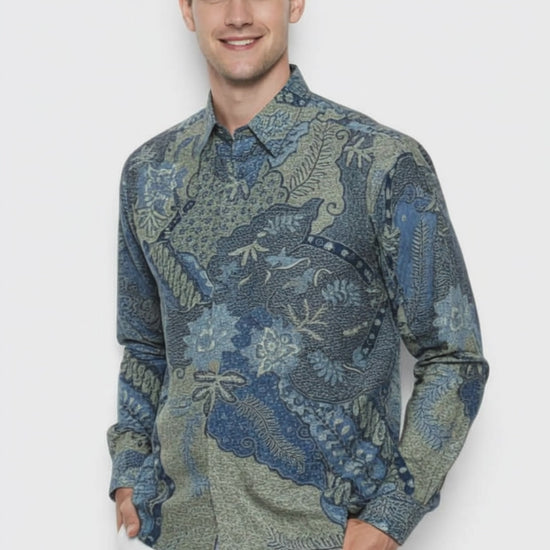 Men's Batik Shirt – Azure Fern | Long Sleeves video