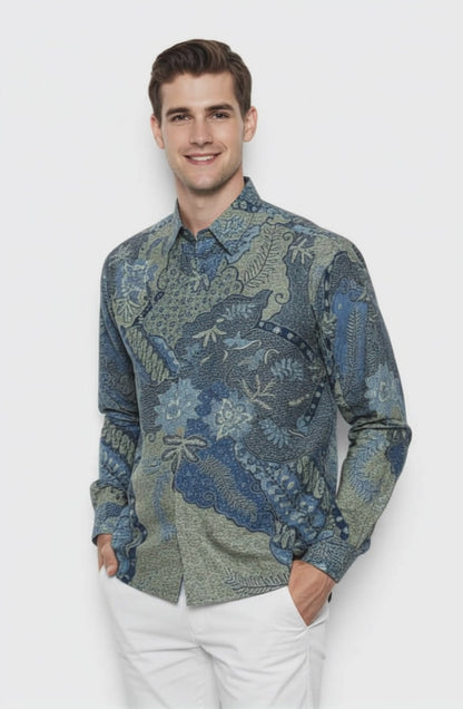 Men's Batik Shirt – Azure Fern | Long Sleeves video
