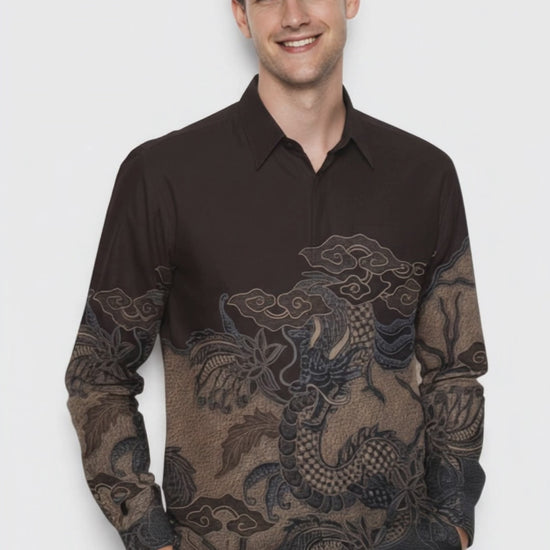 Men's Batik Shirt – Majestic Dragon | Long Sleeves video