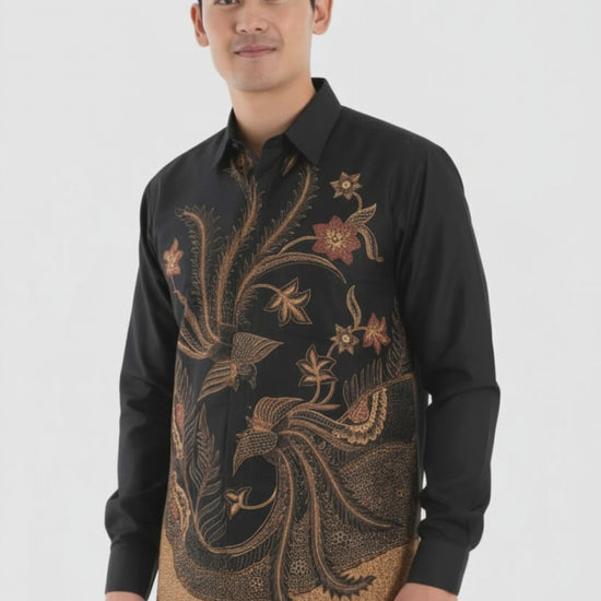 Men’s Batik Shirt – Golden Aviary | Long Sleeves video