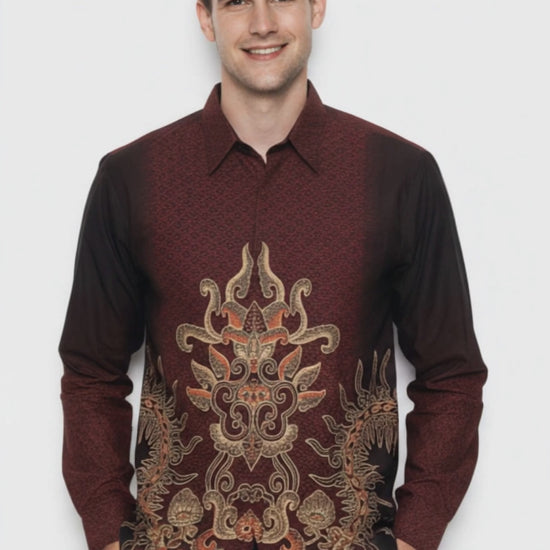 Men’s Batik Shirt – Regal Flame | Long Sleeves video
